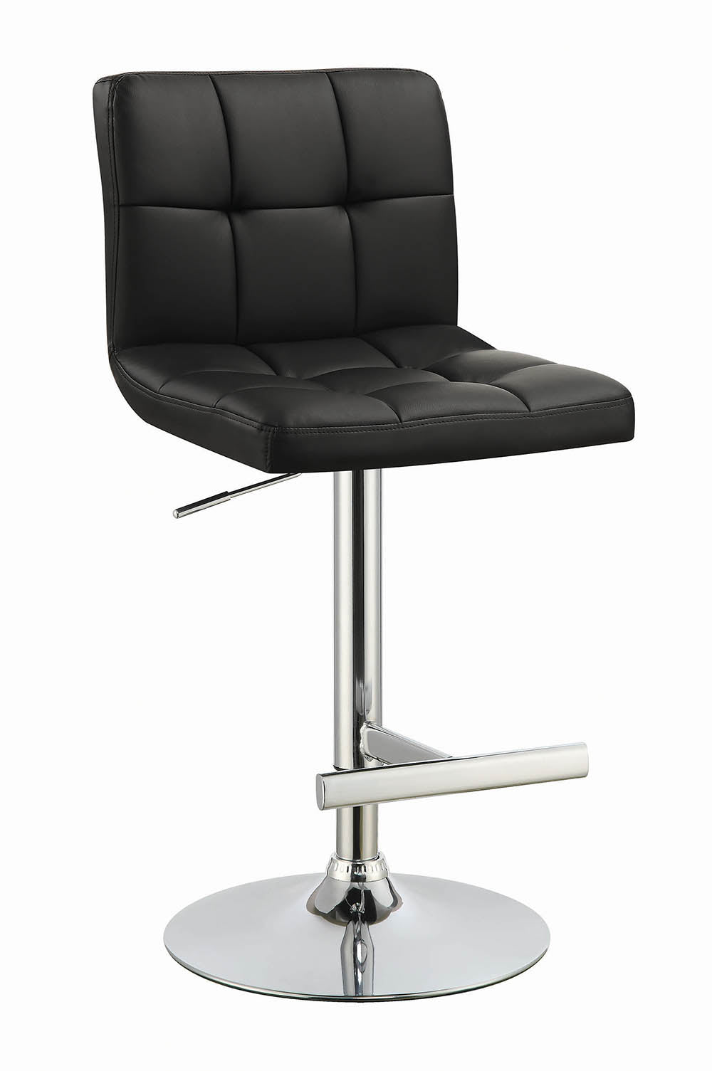 Lenny AdjusTable Bar Stools Chrome and Black (Set of 2)