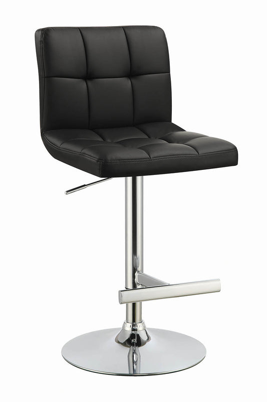 Lenny AdjusTable Bar Stools Chrome and Black (Set of 2)