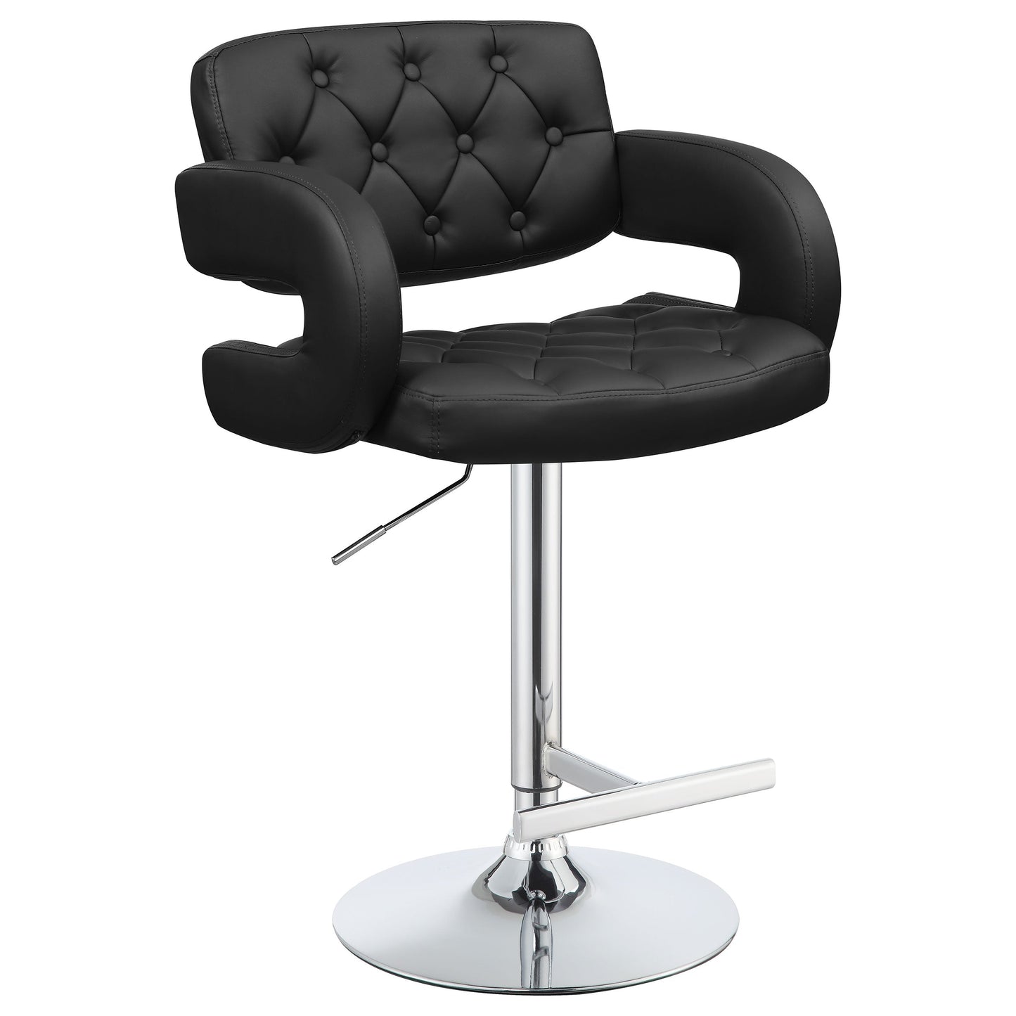 Brandi AdjusTable Bar Stool Black and Chrome
