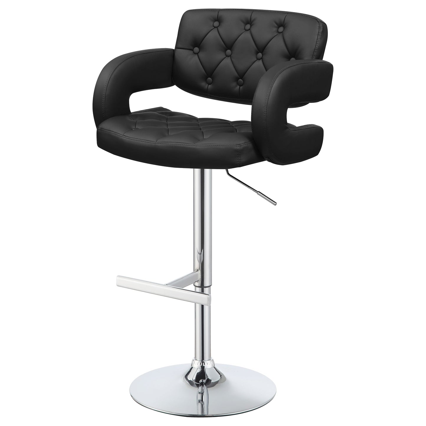 Brandi AdjusTable Bar Stool Black and Chrome