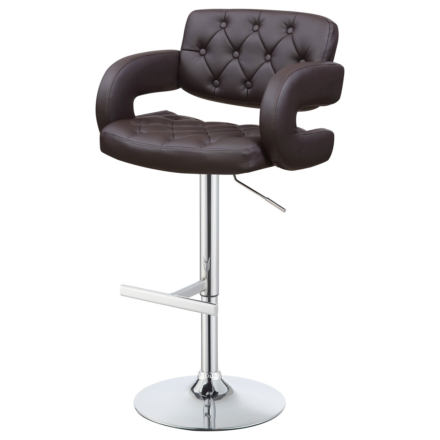 Brandi AdjusTable Bar Stool Chrome and Brown