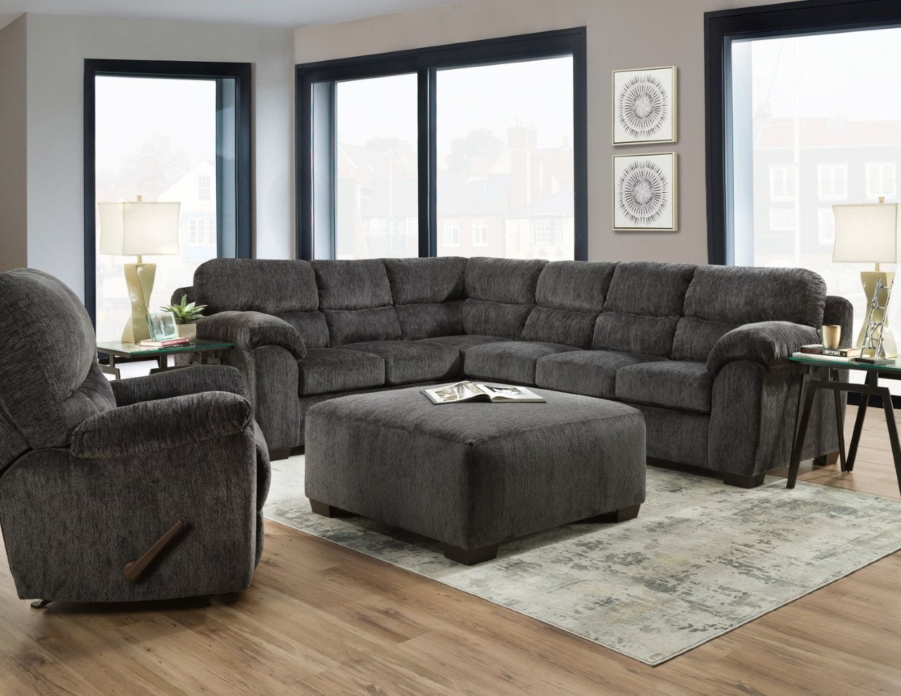 1710-2136 - LSF CORNER SOFA (LUCILLE CHARCOAL)