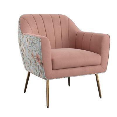 ACCENT CHAIR - RECYCLED PINK/FLORAL