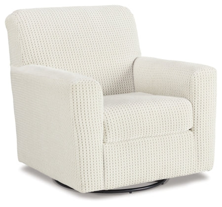 Herstow Ivory Swivel Glider Accent Chair