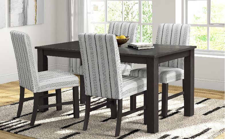 Spoolwood 5-Pk Set, Table W/4 Chairs - Striped