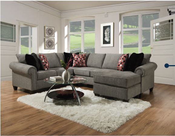 401 Spin Sectional (Reed Chacoal) LAF Sofa w/ Ret