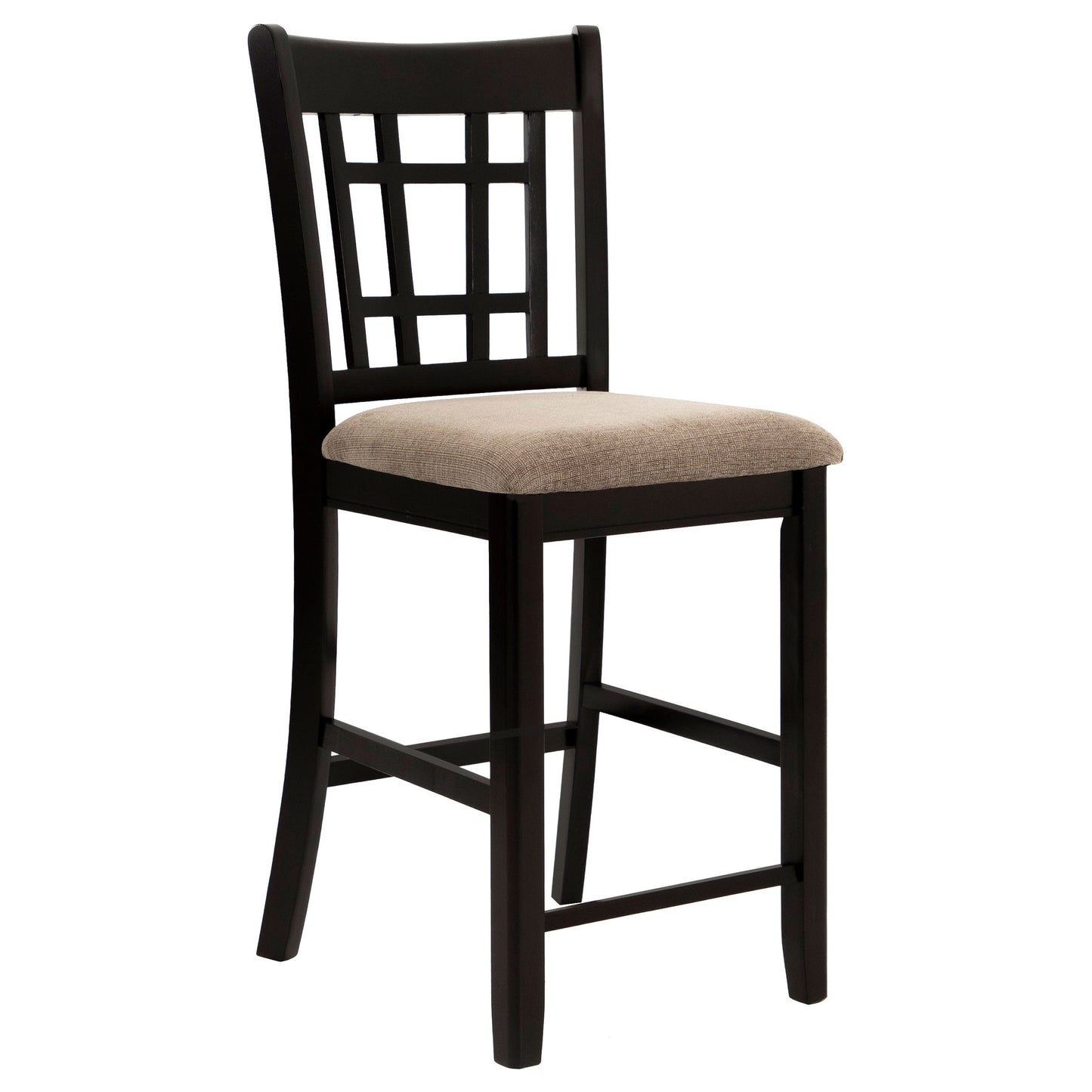 Lavon Lattice Back Counter Stools Tan and Espresso (Set of 2)