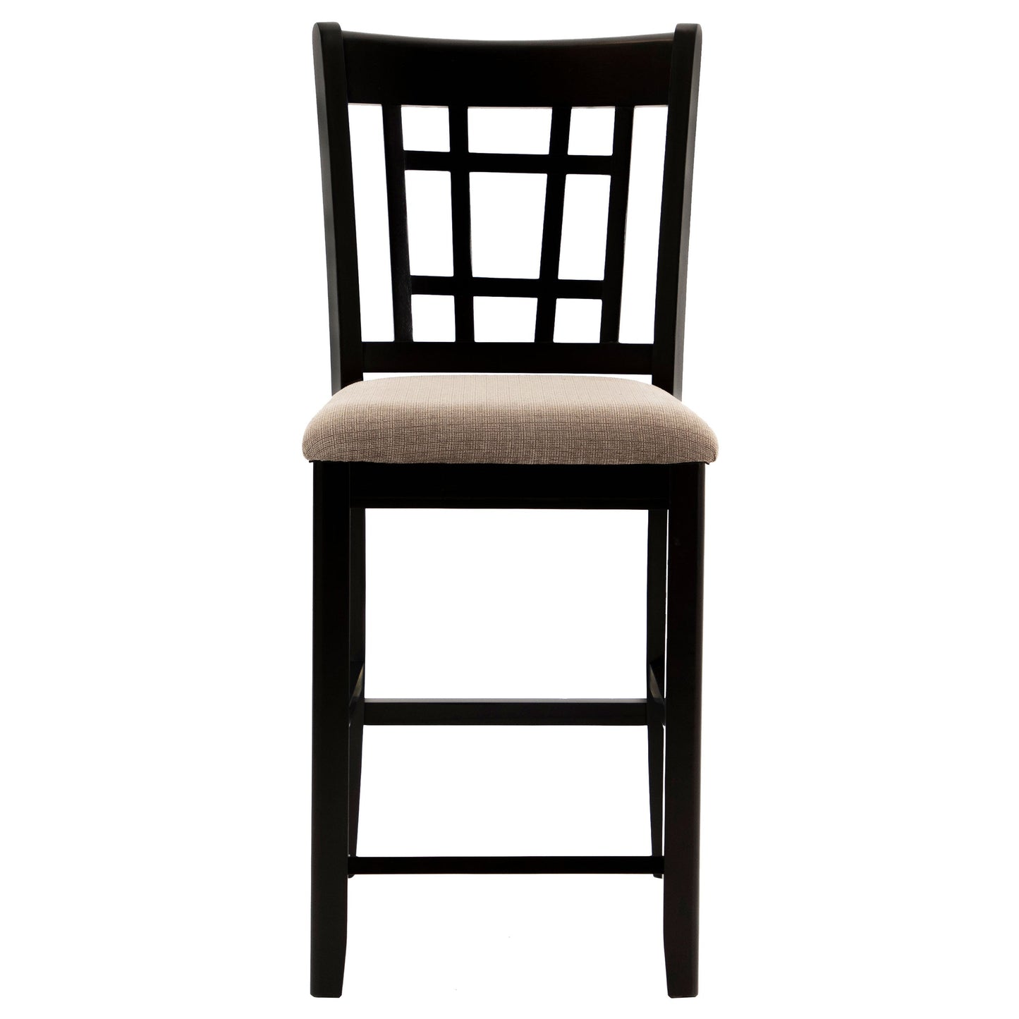 Lavon Lattice Back Counter Stools Tan and Espresso (Set of 2)