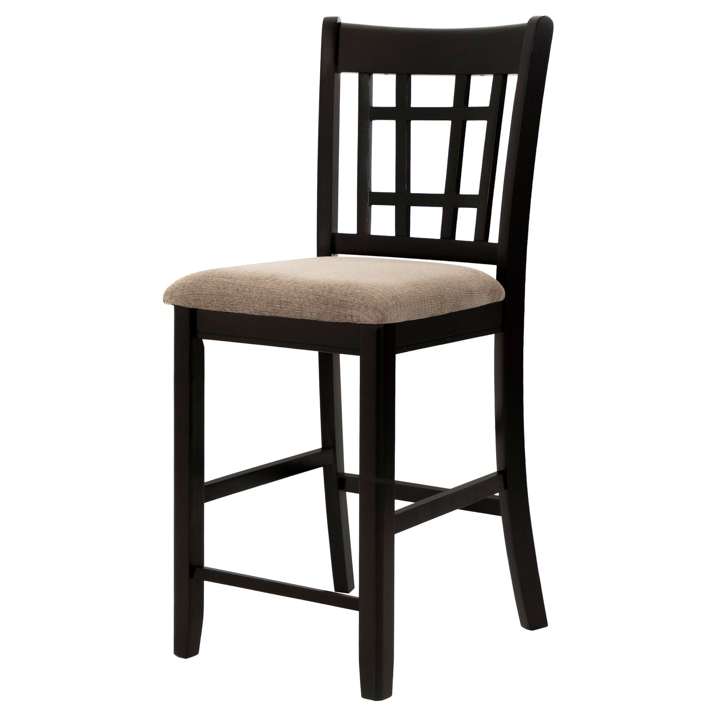 Lavon Lattice Back Counter Stools Tan and Espresso (Set of 2)