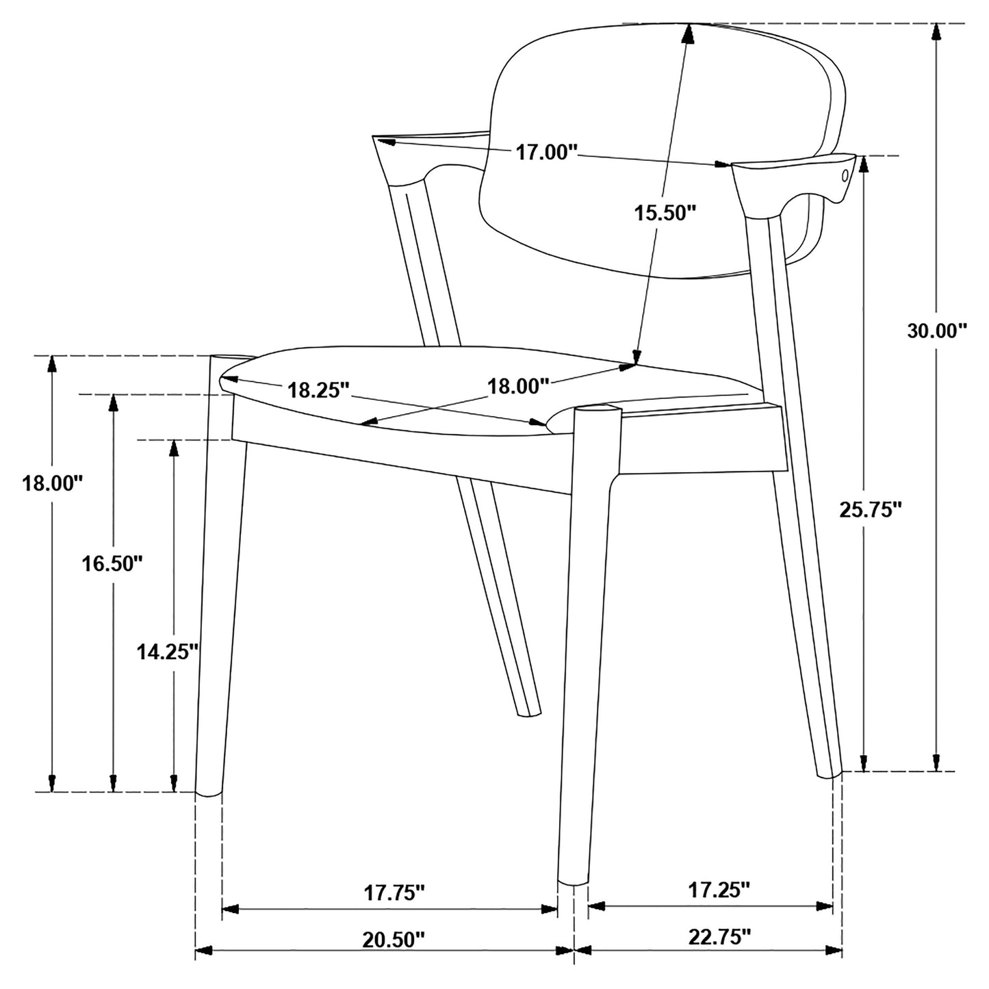 Malone Dining Side Chairs Grey and Dark Walnut (Set of 2)