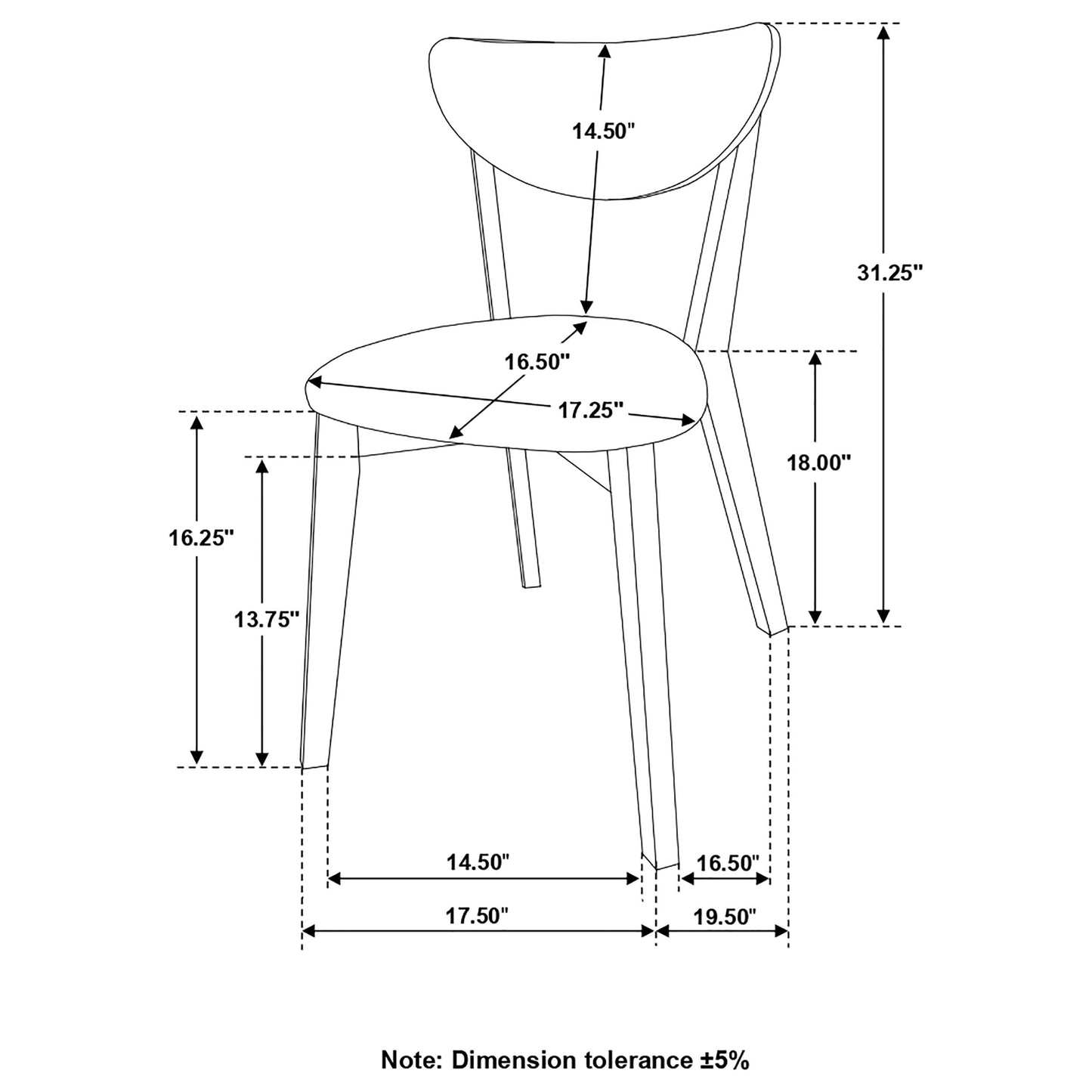 Jedda Upholstered Dining Chairs Dark Walnut and Black (Set of 2)