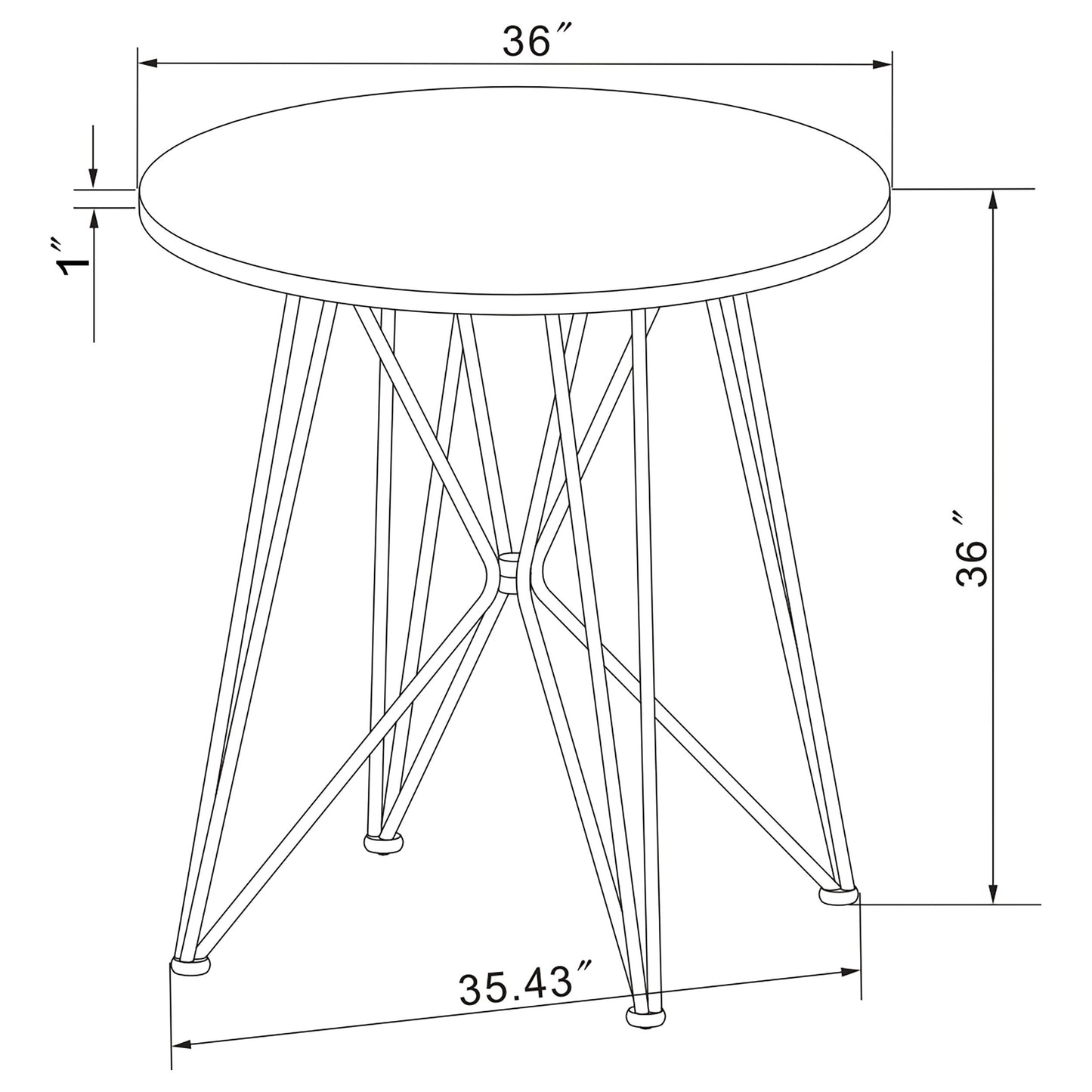 Rennes Round Table Black and Gunmetal