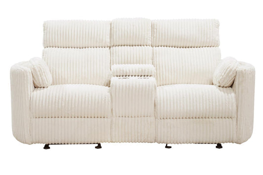 Radius Mega Ivory Power Glider Reclining Console Loveseat