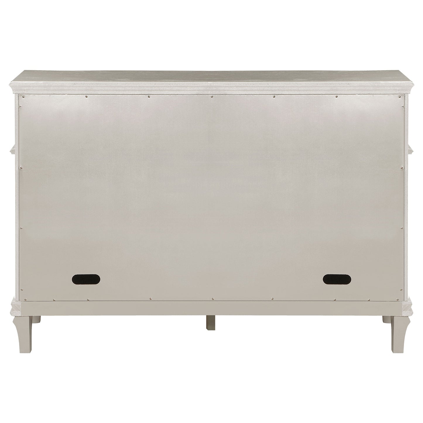 Evangeline 4-drawer Sideboard Server with Faux Diamond Trim Silver Oak