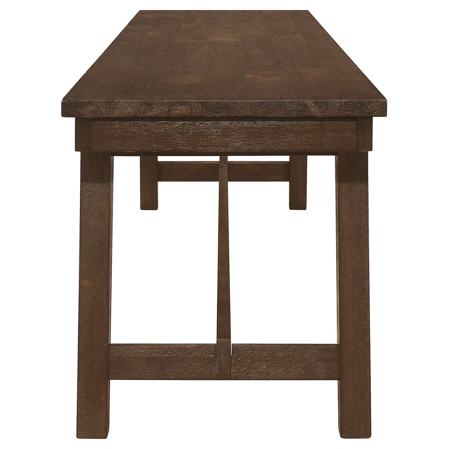 Reynolds Rectangular Trestle Base Dining Bench Brown Oak