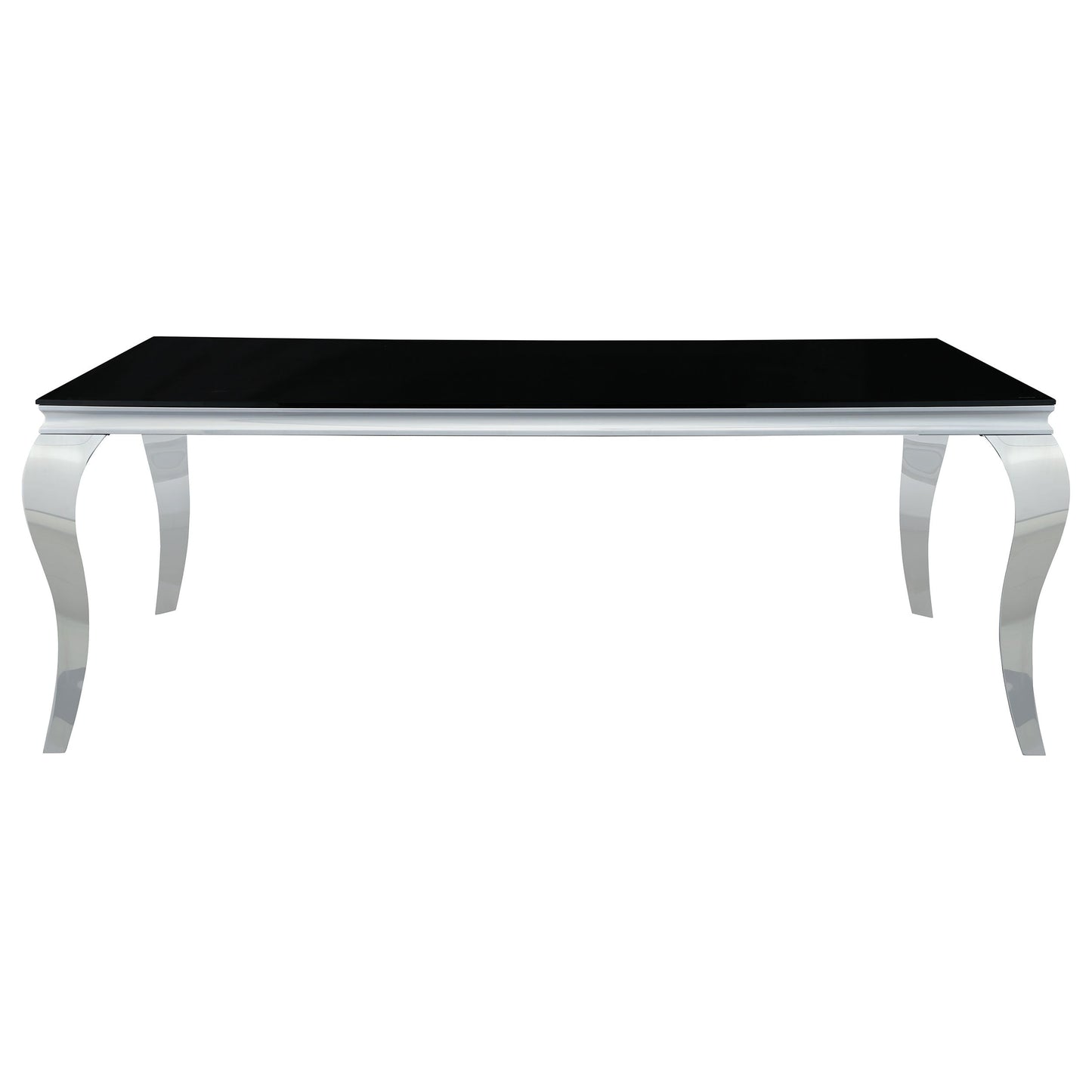 Carone Rectangular Glass Top Dining Table Black and Chrome
