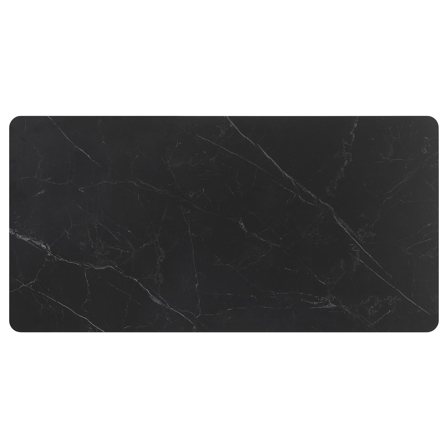Smith Rectangle Ceramic Top Dining Table Black and Gunmetal