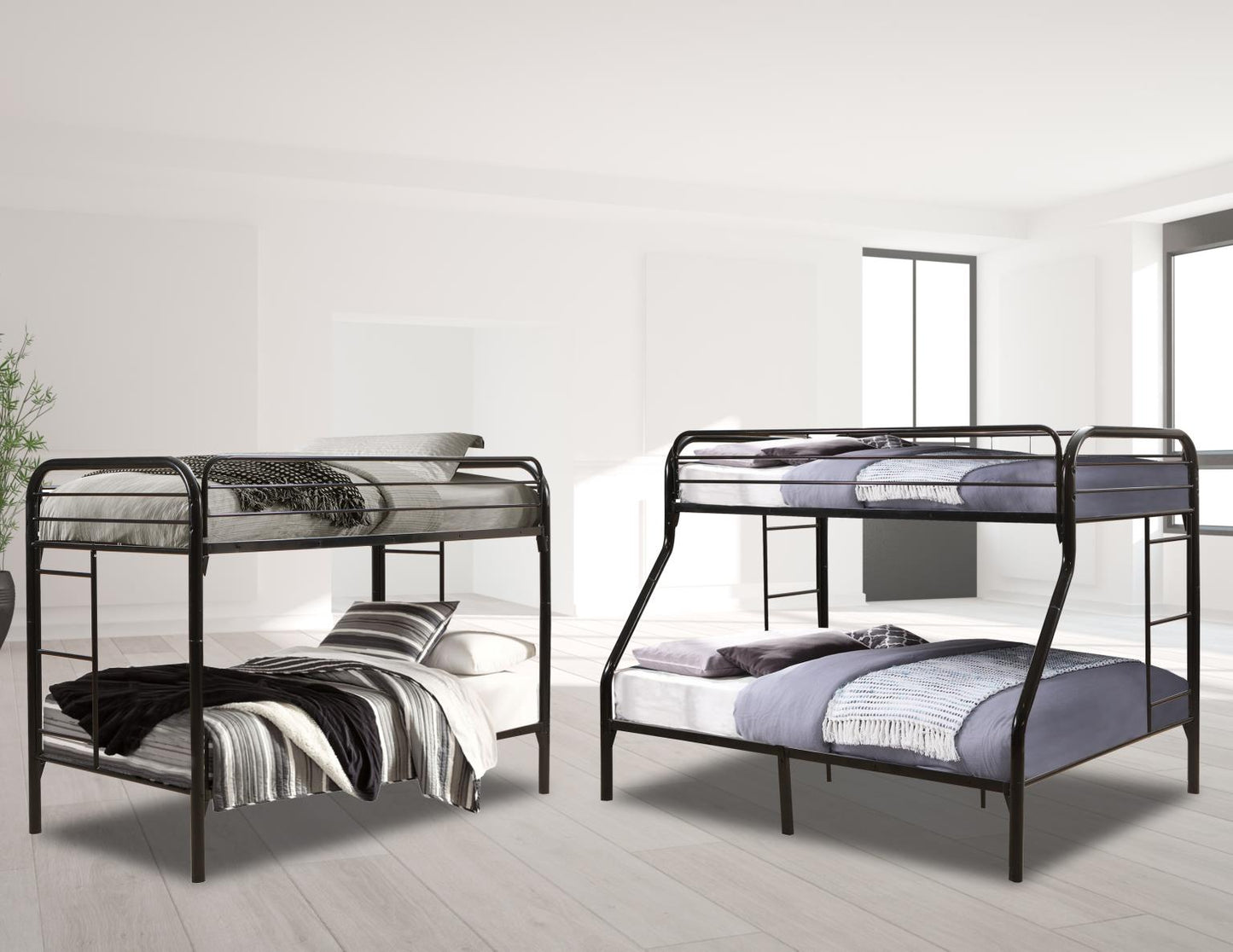 Metal Bunkbeds Black Metal Twin/Twin
