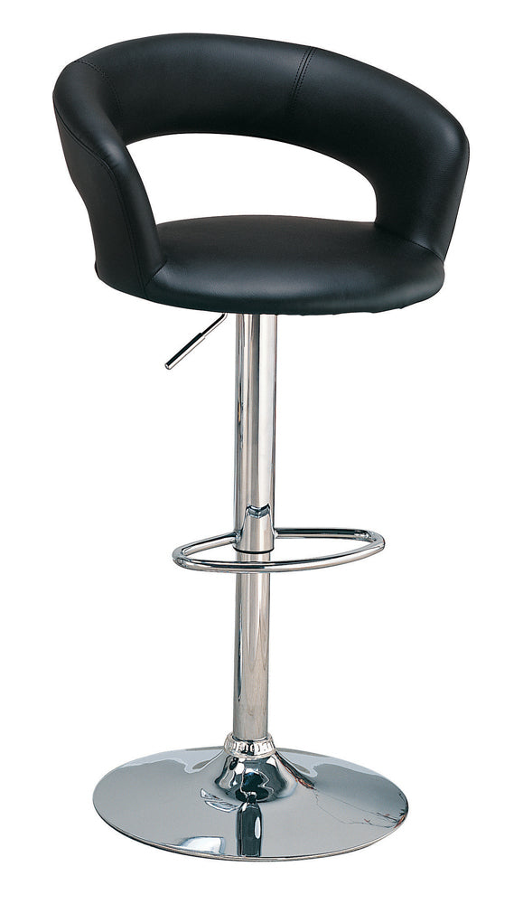 Barraza 29" AdjusTable Height Bar Stool Black and Chrome