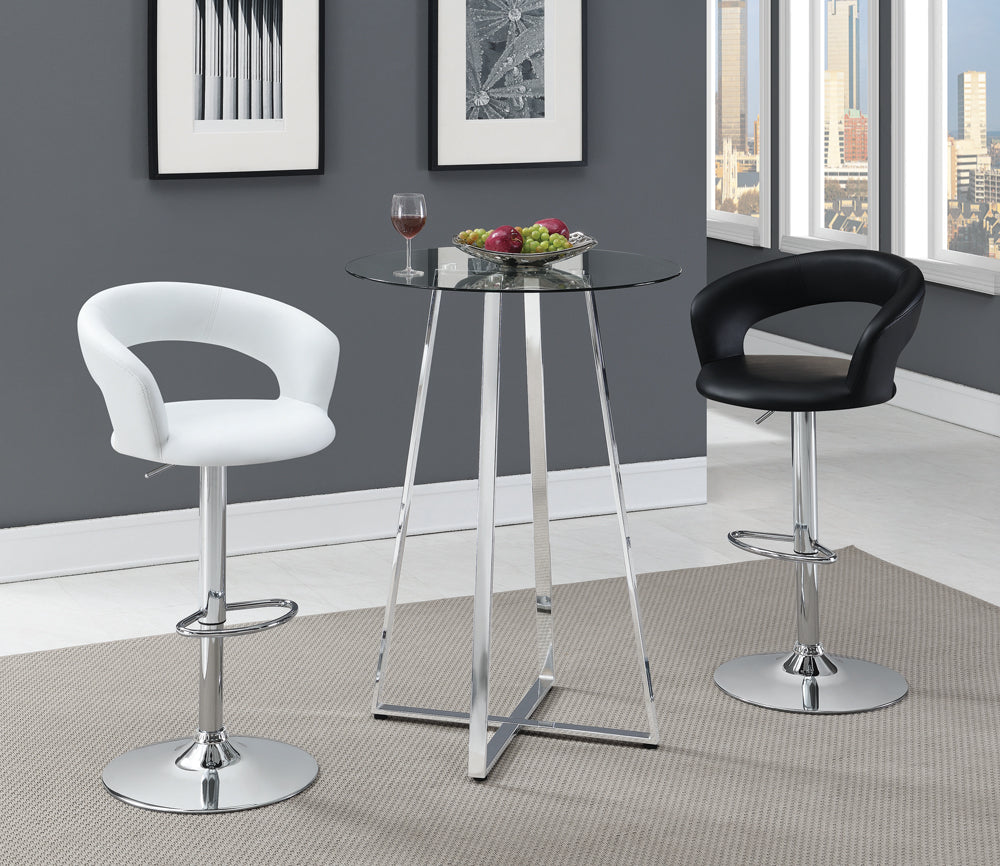Barraza 29" AdjusTable Height Bar Stool Black and Chrome