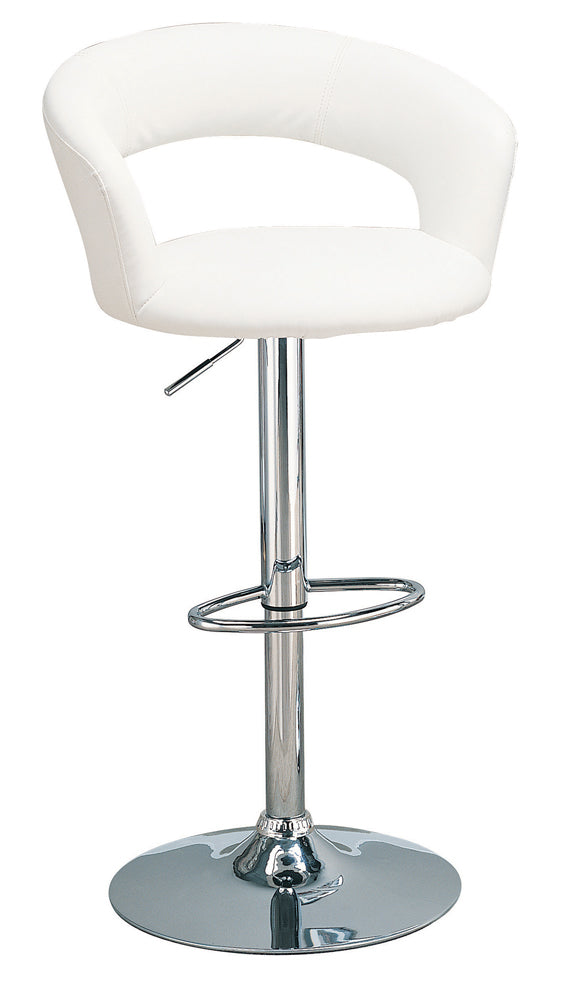 Barraza 29" AdjusTable Height Bar Stool White and Chrome