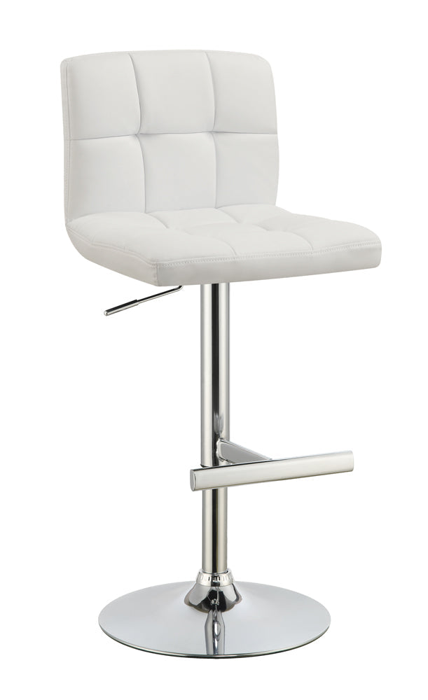 Lenny AdjusTable Bar Stools Chrome and White (Set of 2)