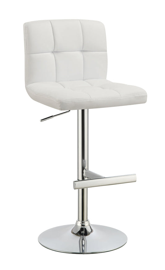 Lenny AdjusTable Bar Stools Chrome and White (Set of 2)