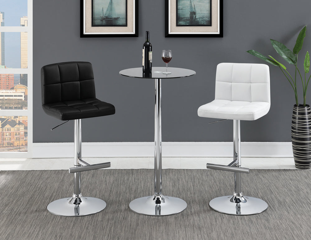 Lenny AdjusTable Bar Stools Chrome and White (Set of 2)