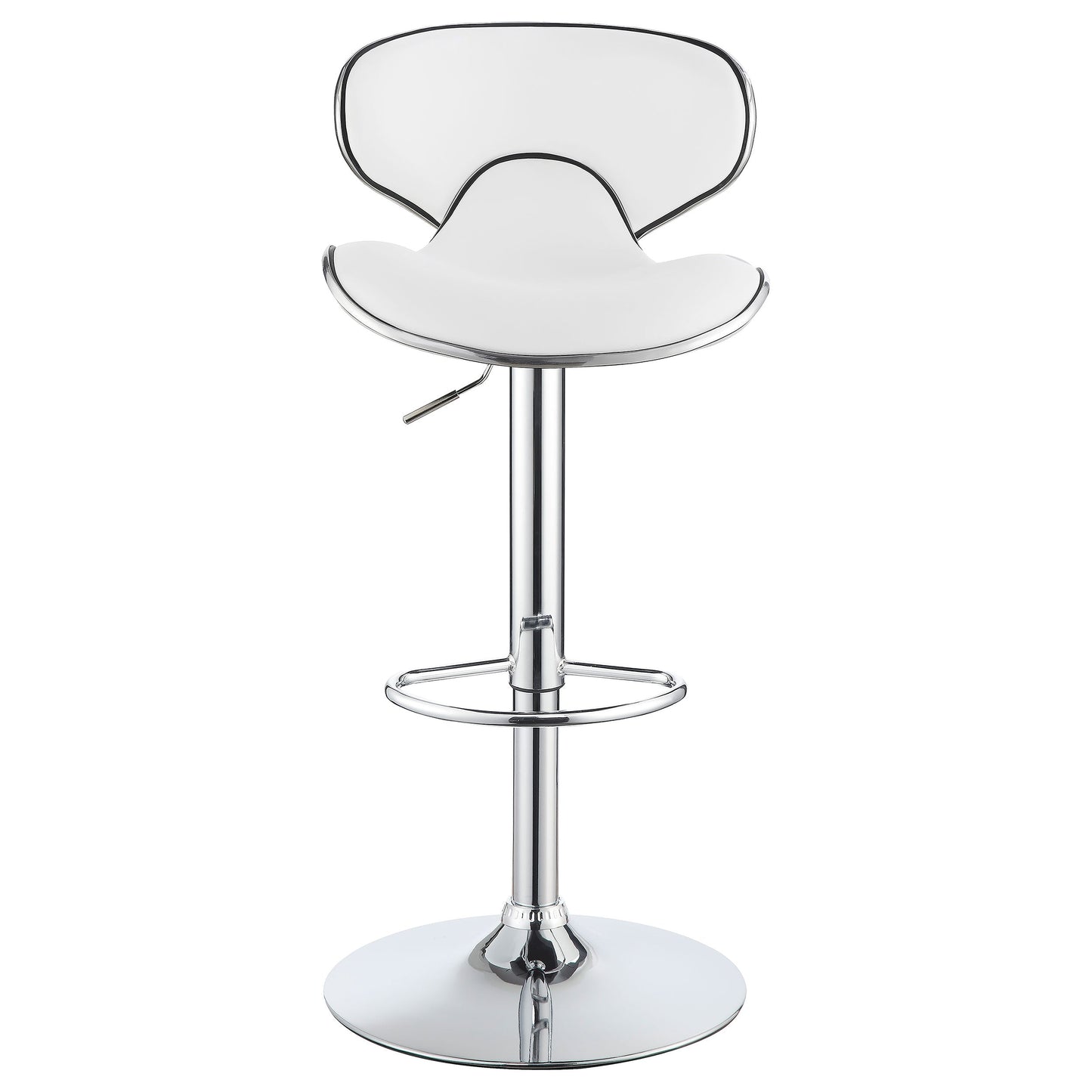 Edenton Upholstered AdjusTable Height Bar Stools White and Chrome (Set of 2)