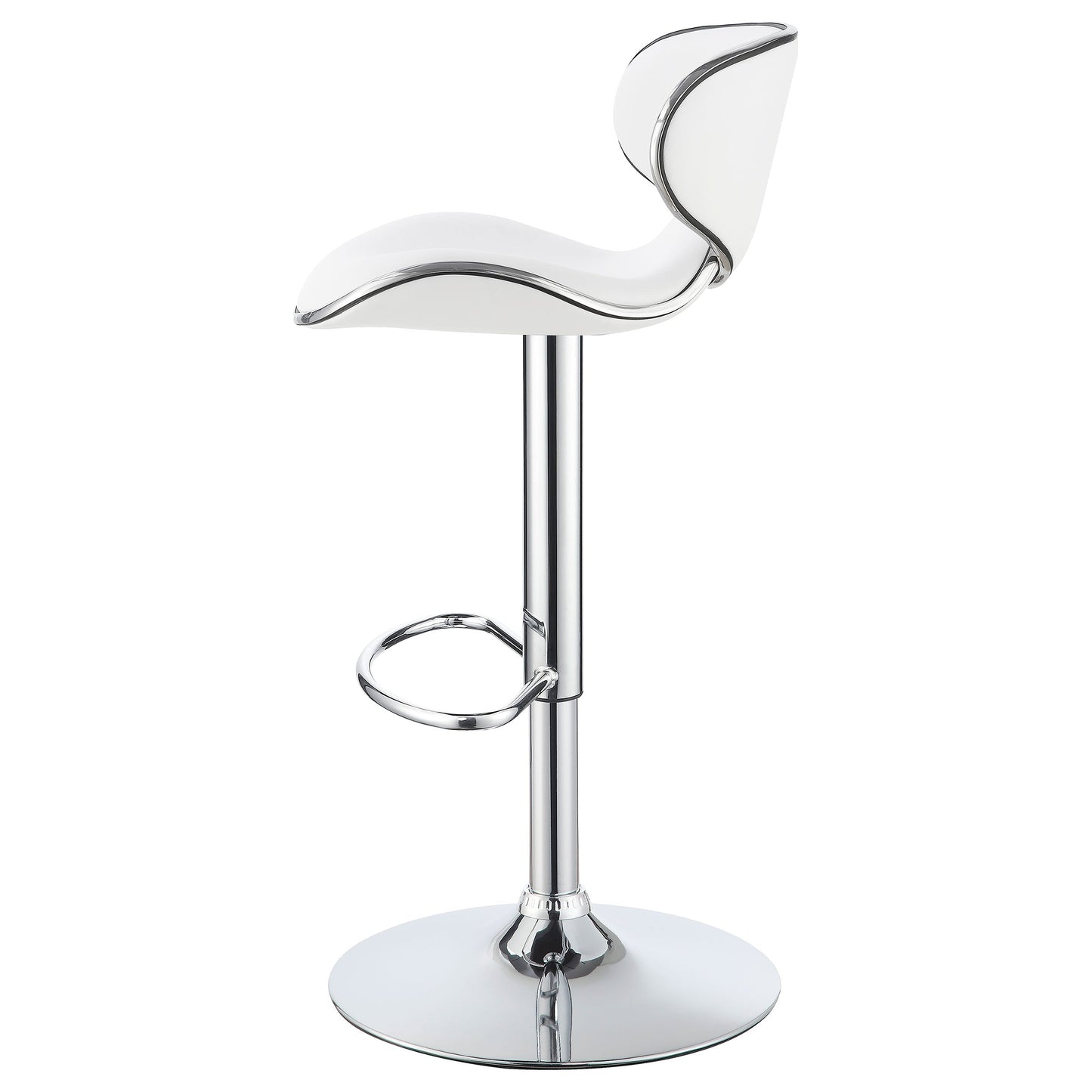 Edenton Upholstered AdjusTable Height Bar Stools White and Chrome (Set of 2)