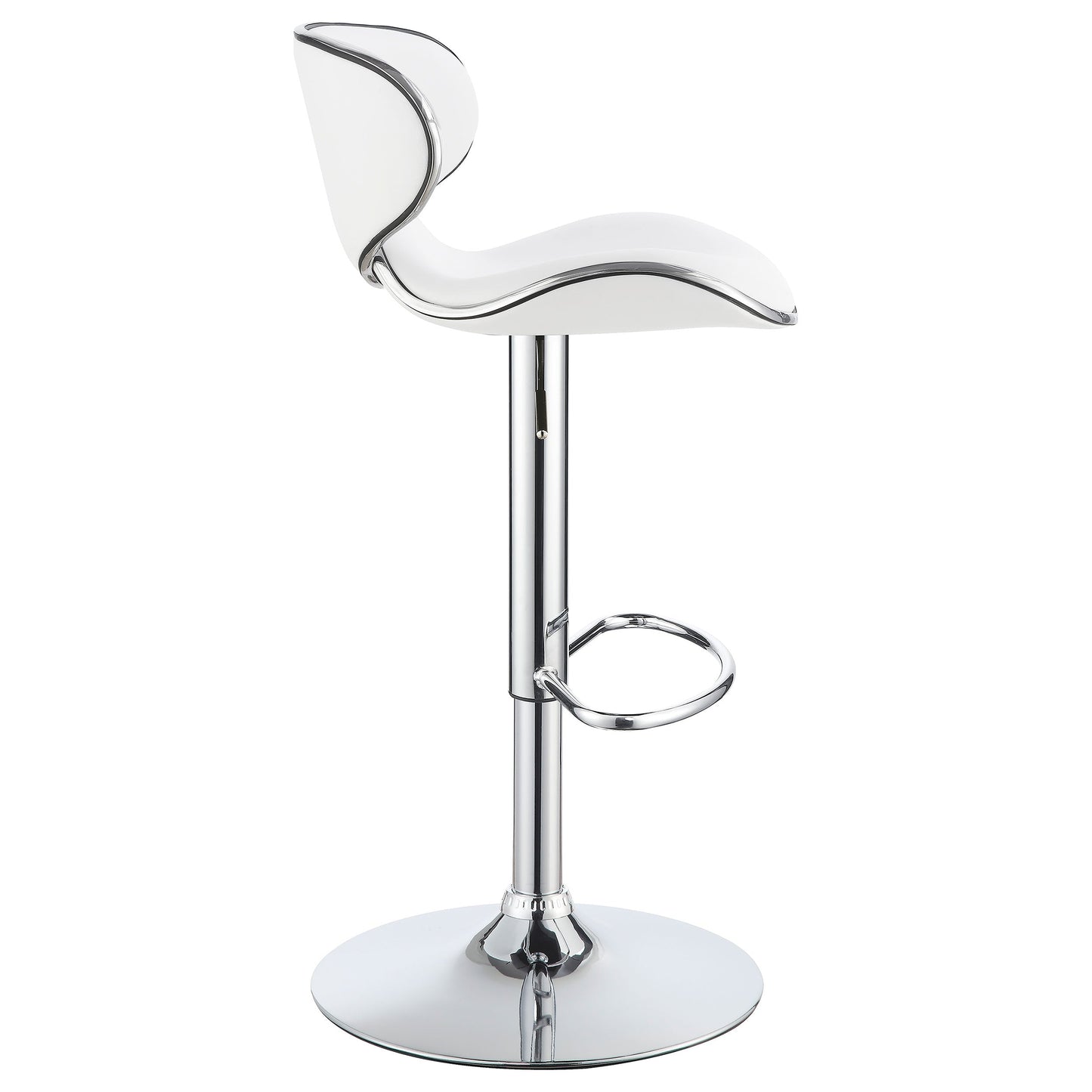 Edenton Upholstered AdjusTable Height Bar Stools White and Chrome (Set of 2)