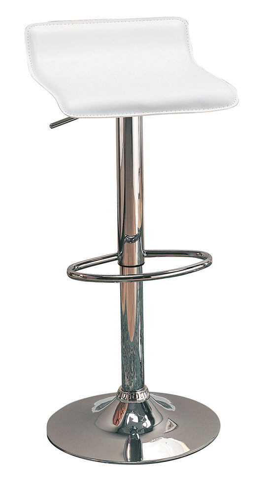 Bidwell 29" Upholstered Backless AdjusTable Bar Stools White and Chrome (Set of 2)