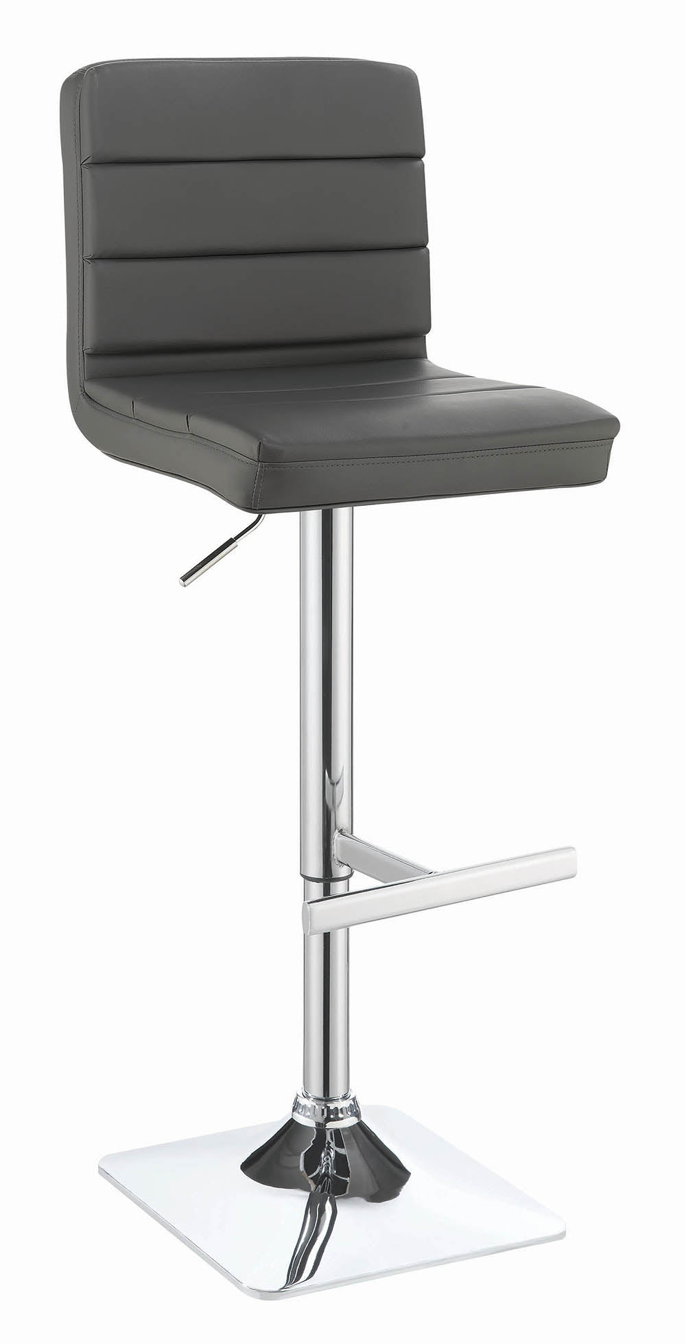 Bianca Upholstered AdjusTable Bar Stools Grey and Chrome (Set of 2)