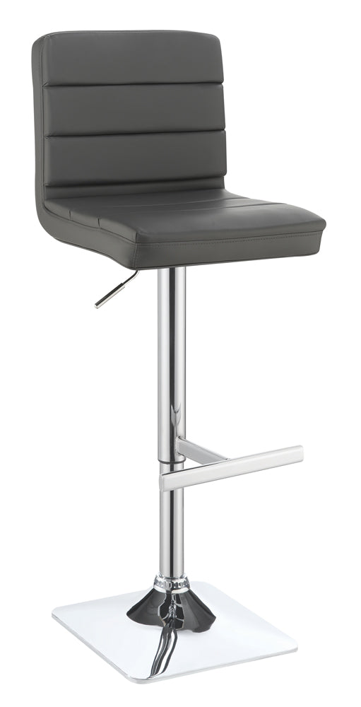 Bianca Upholstered AdjusTable Bar Stools Grey and Chrome (Set of 2)