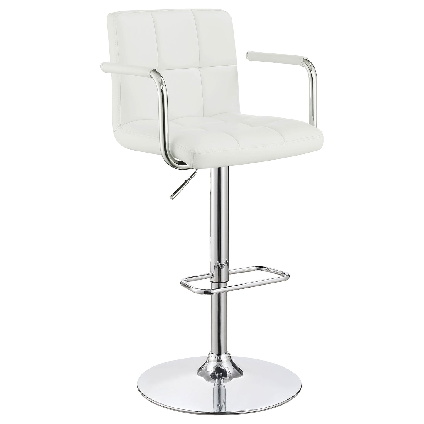 Palomar AdjusTable Height Bar Stool White and Chrome