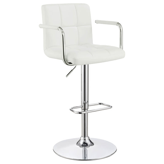 Palomar AdjusTable Height Bar Stool White and Chrome