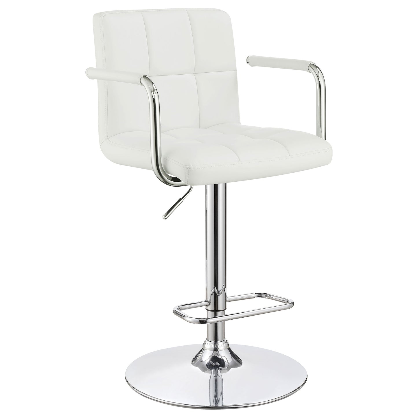 Palomar AdjusTable Height Bar Stool White and Chrome
