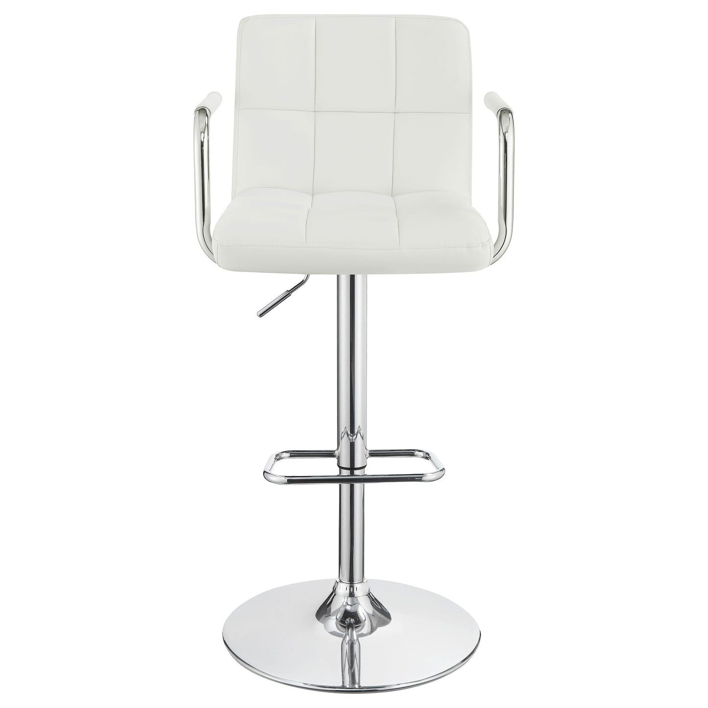 Palomar AdjusTable Height Bar Stool White and Chrome