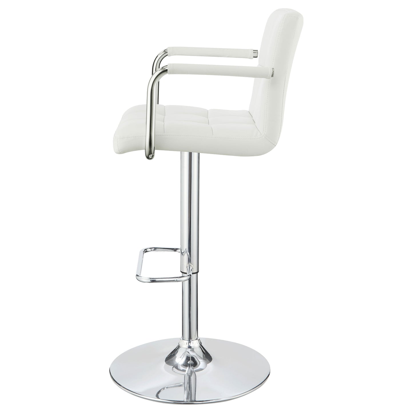Palomar AdjusTable Height Bar Stool White and Chrome
