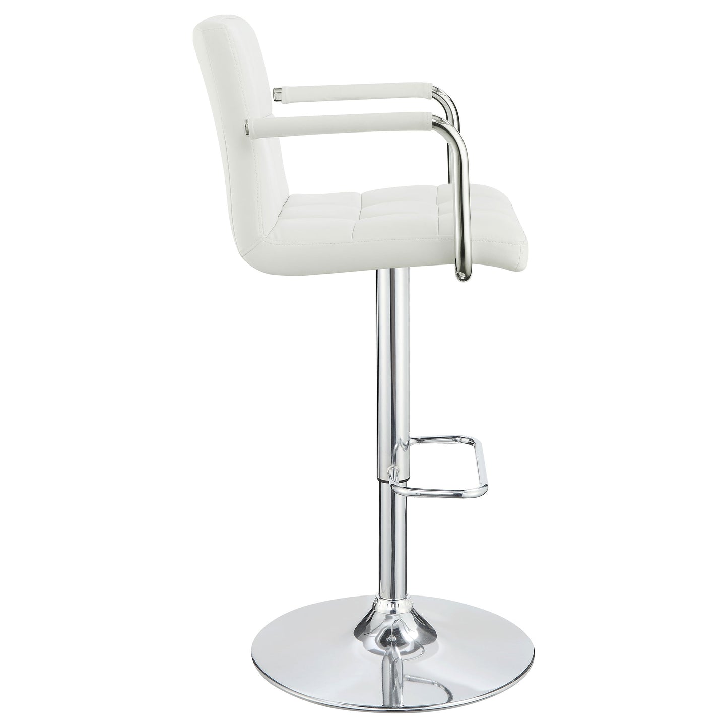 Palomar AdjusTable Height Bar Stool White and Chrome