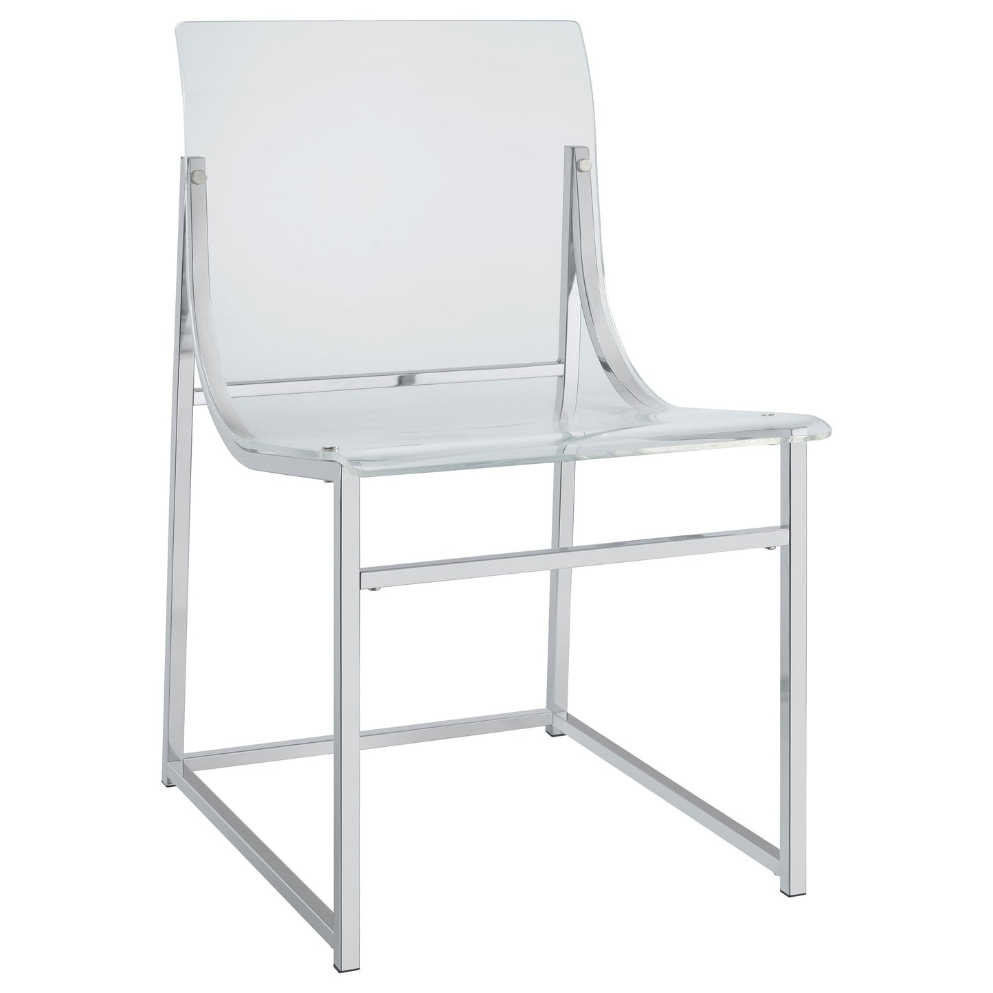 Adino Acrylic Dining Side Chair Clear and Chrome