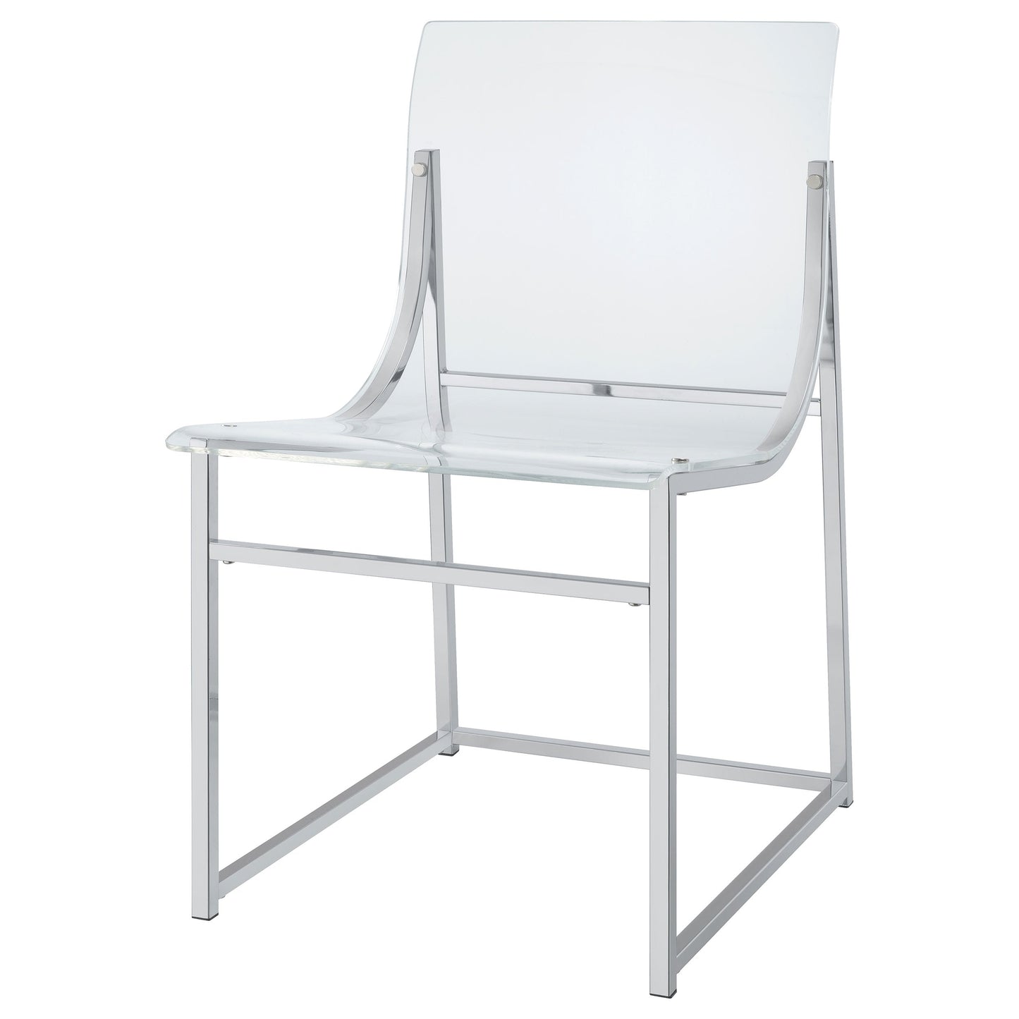 Adino Acrylic Dining Side Chair Clear and Chrome