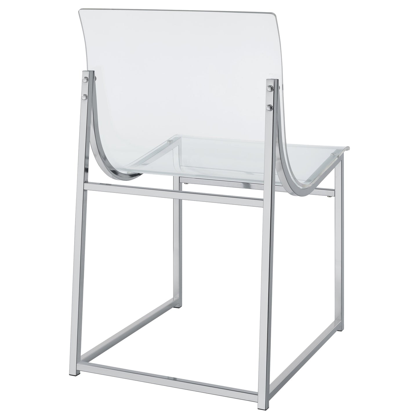 Adino Acrylic Dining Side Chair Clear and Chrome