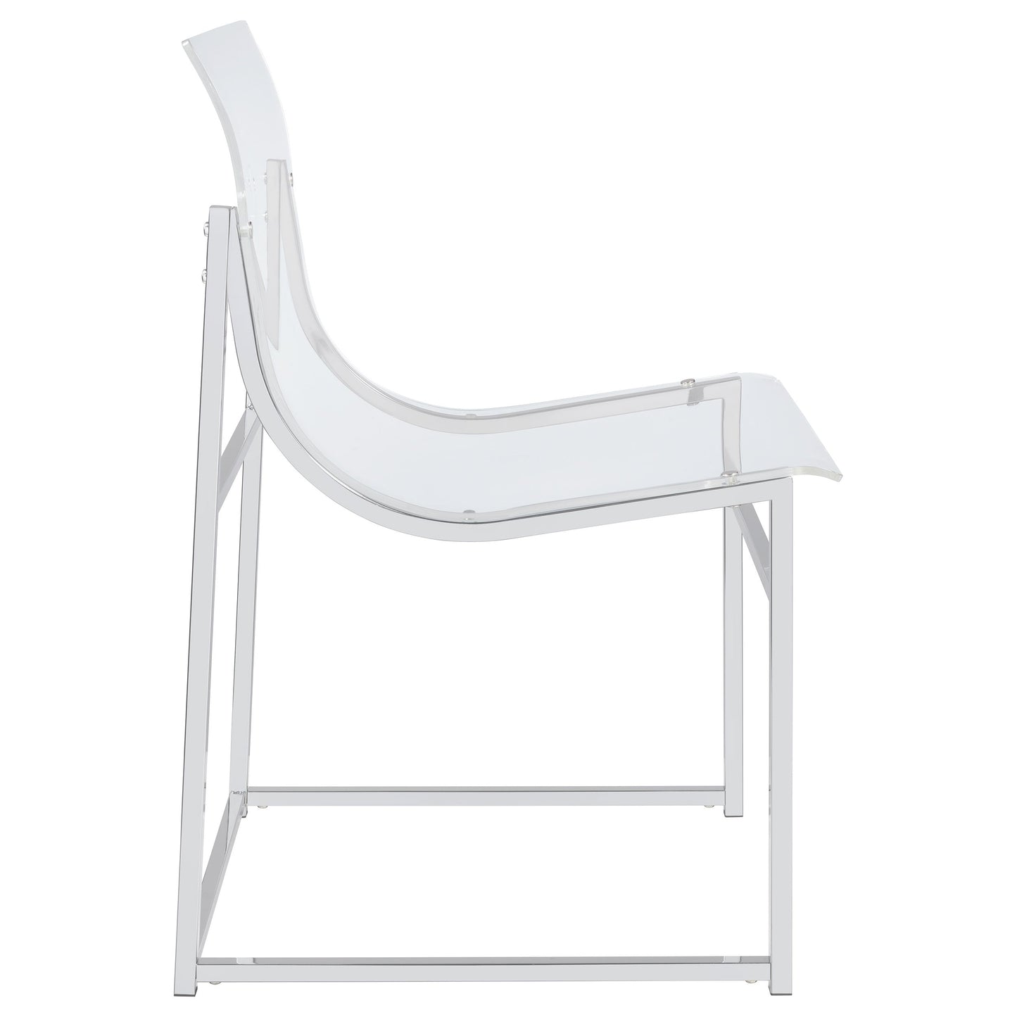 Adino Acrylic Dining Side Chair Clear and Chrome