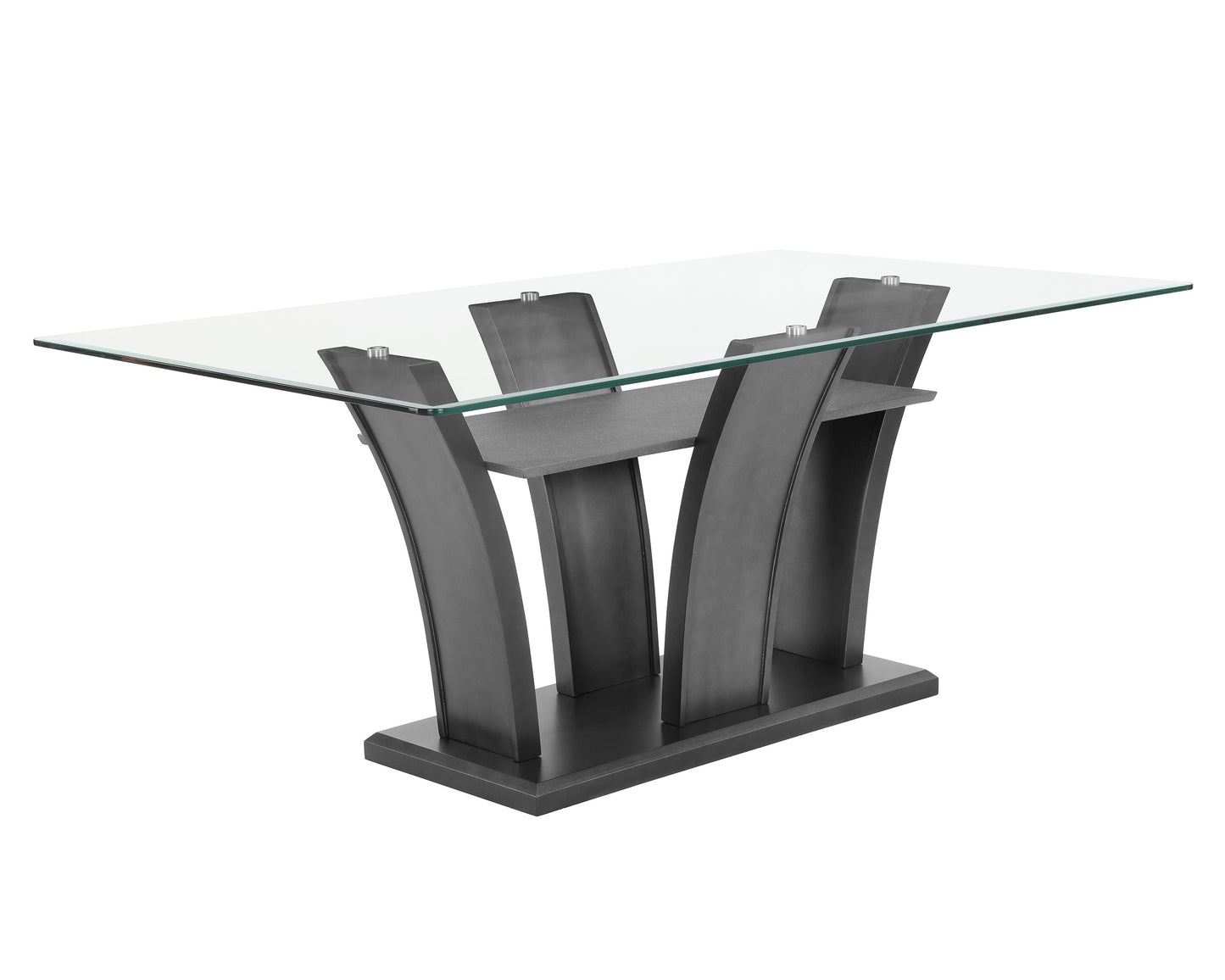 CAMEILA DARK GREY DINING TABLE GLASS TOP