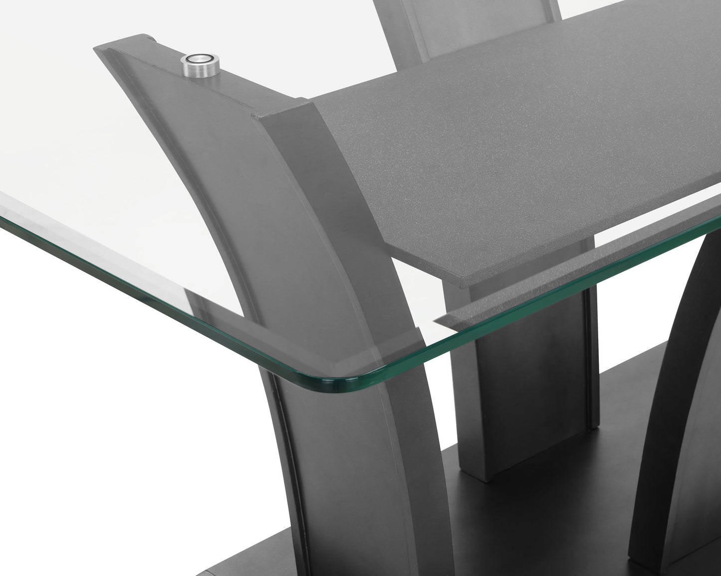 CAMEILA DARK GREY DINING TABLE GLASS TOP