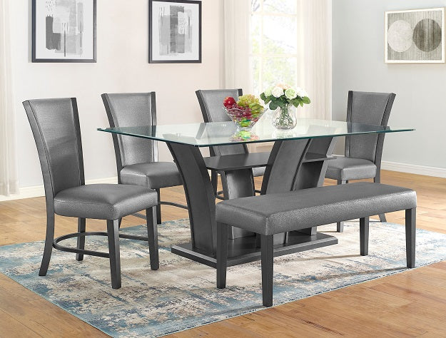 CAMEILA DARK GREY DINING TABLE BASE