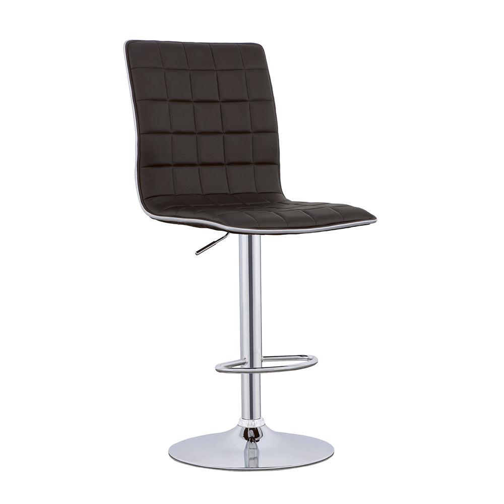 Ashbury Upholstered AdjusTable Bar Stools Black and Chrome (Set of 2)
