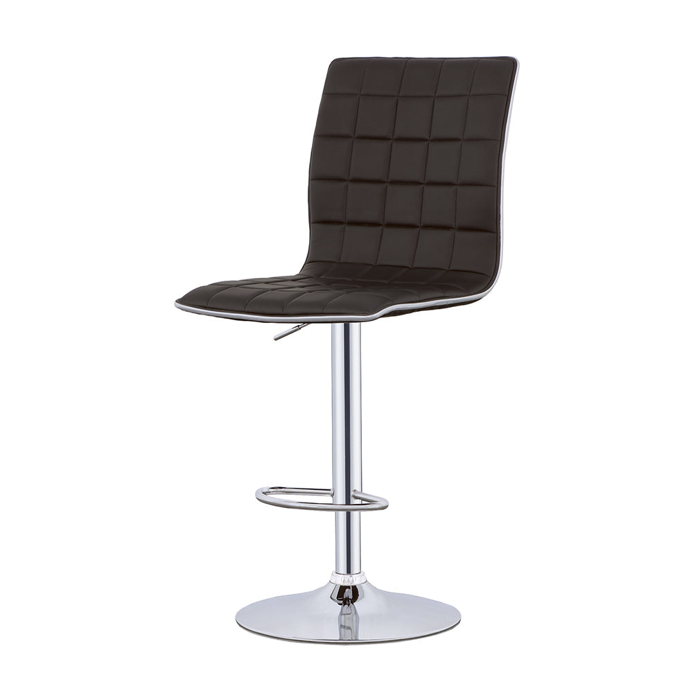 Ashbury Upholstered AdjusTable Bar Stools Black and Chrome (Set of 2)