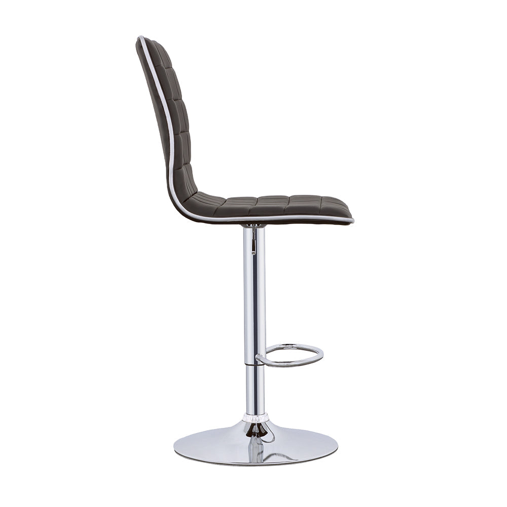 Ashbury Upholstered AdjusTable Bar Stools Black and Chrome (Set of 2)